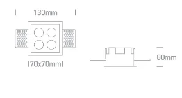 10W LED užglaistomas šviestuvas, baltas, 3000K, 50110HTR/W/W