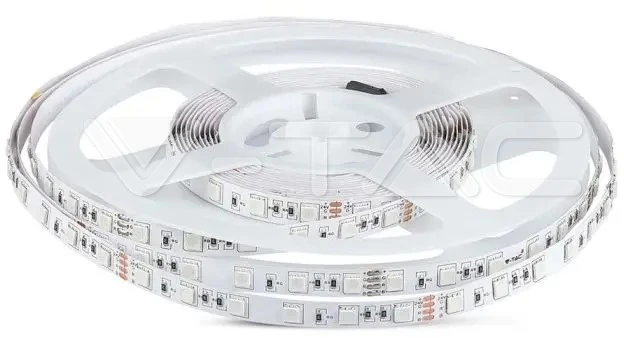10W/m LED juosta V-TAC, 24V, 60LED/m, 3000K, 5 metrų ritė