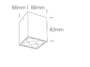 Lubinis šviestuvas 10W paviršinis šviestuvas, baltas, 3000K, 12110HB/W/W
