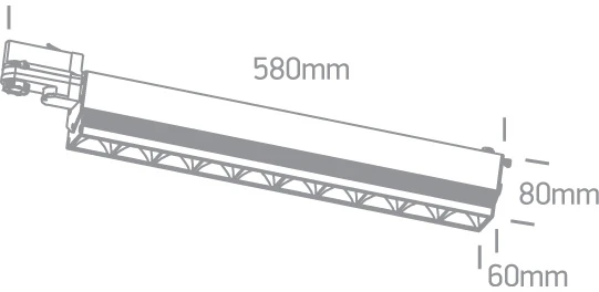 10x5W LED linijinis bėgelio šviestuvas, juodas, 4000K, 65024T/B/C