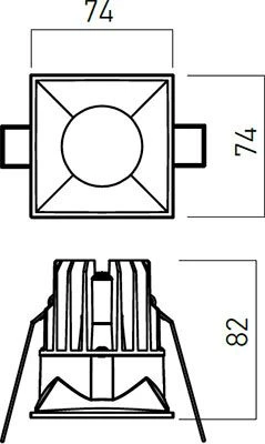 11/15W LED įleidžiamas šviestuvas XDOMINO, juodas, 4000K