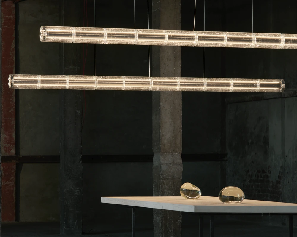 110W LED pakabinamas šviestuvas LUCE ORIZZONTALE S1, skaidriu stiklu, 2700K, dimeriuojamas