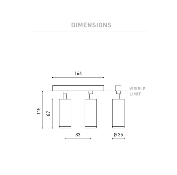 11,6W dvigubas šviestuvas į magnetines sistemas FIT 35 48V, 3000K, DALI, juodas