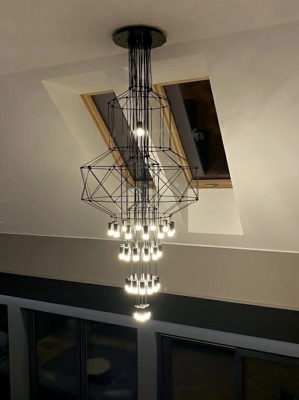 116W LED pakabinamas šviestuvas FLUSSO 43, juodas, 3000K