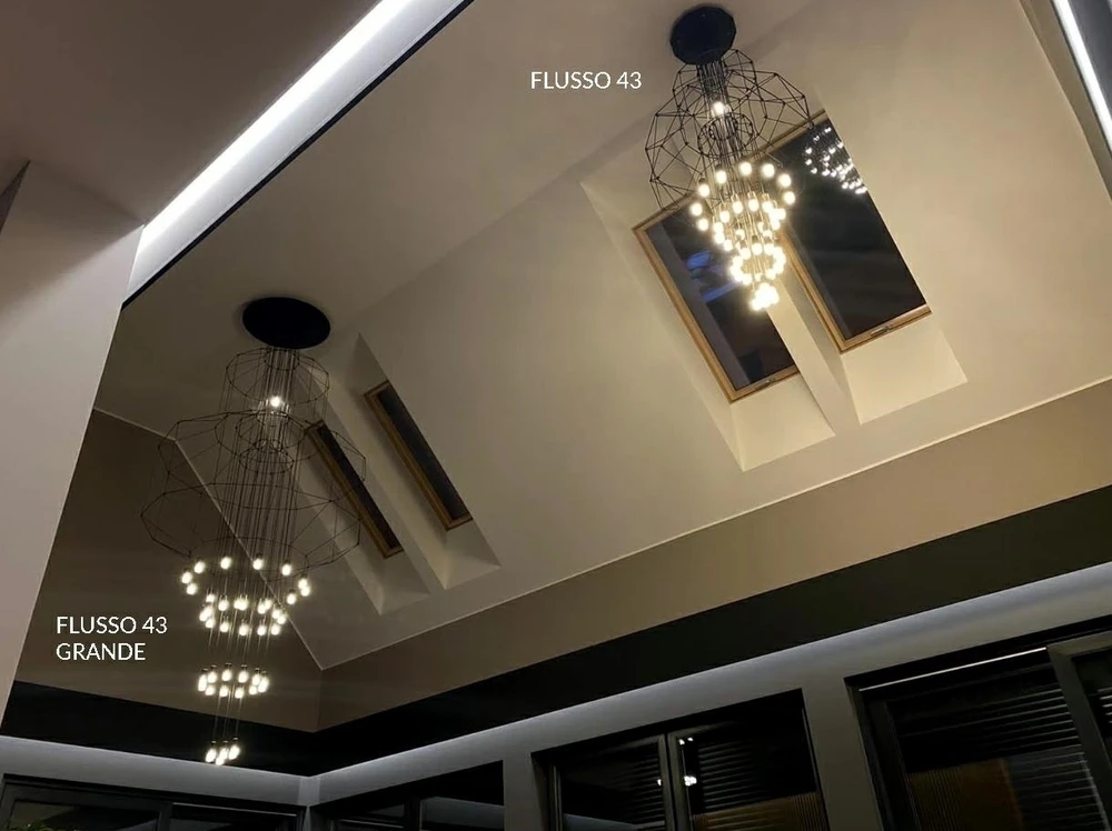 116W LED pakabinamas šviestuvas FLUSSO 43, juodas, 3000K