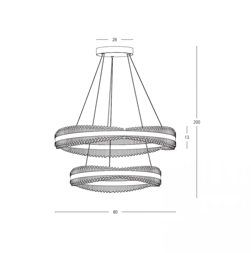 118W LED pakabinamas šviestuvas, šlifuotos aukso sp., 3000K, dimeriuojamas, 25413