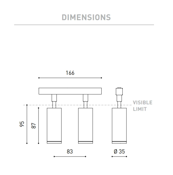 Sieninis šviestuvas 11W dvigubas šviestuvas į magnetines sistemas FIT 35 48V, 3000K, DALI, juodas