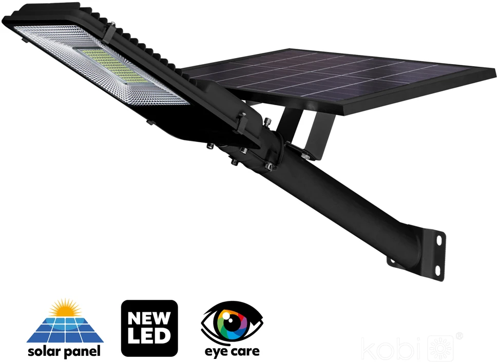 11W LED gatvės šviestuvas su saulės baterija SOLIT, juodas, 4000K, IP54