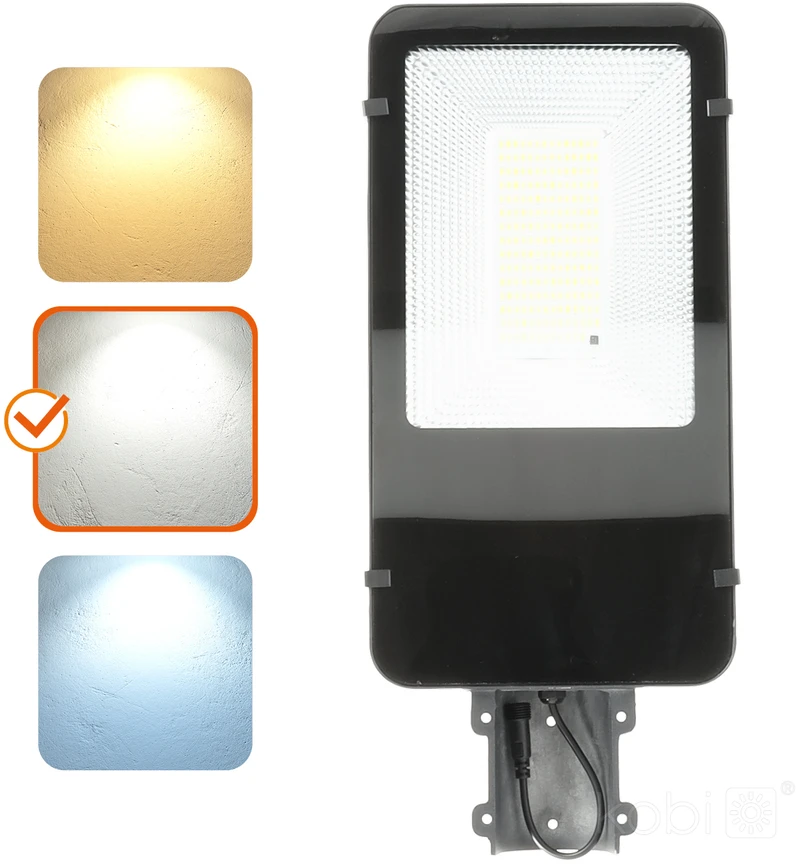 11W LED gatvės šviestuvas su saulės baterija SOLIT, juodas, 4000K, IP54