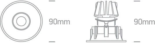 11W LED įleidžiamas pakreipiamas šviestuvas, baltas, 3000K, 11111C/W/W