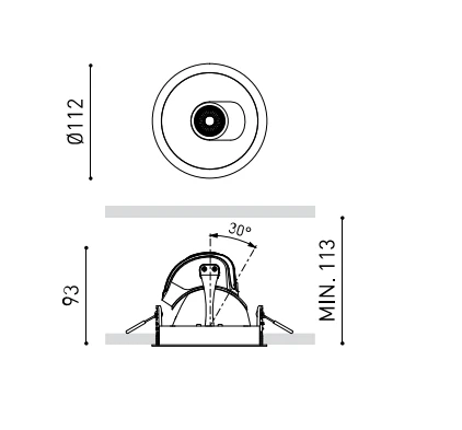 11W LED įleidžiamas pakreipiamas šviestuvas POINTER, baltas, 3000K, 56°