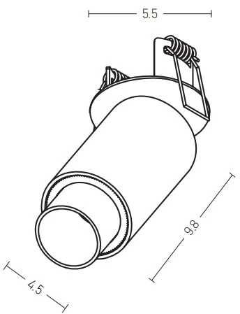 11W LED įleidžiamas šviestuvas, juodas, 3000K, 1928-B