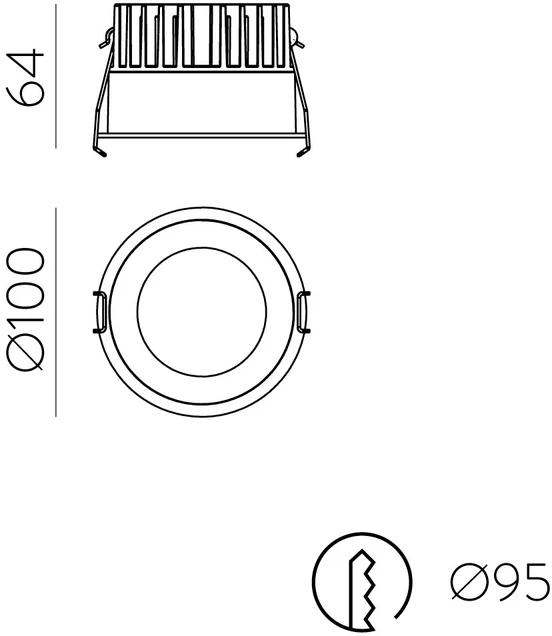 11W LED įleidžiamas šviestuvas TECH, juodas, 3000/4000K, dimeriuojamas, IP65, E3987070NDP