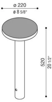 11W LED lauko šviestuvas KIT 07 - LINE 220 POST H500, juodas, 3000K