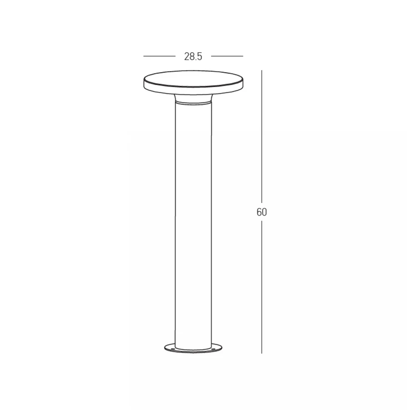 11W LED pastatomas lauko šviestuvas, pilkos/juodos sp., 3000K, 60cm, E476