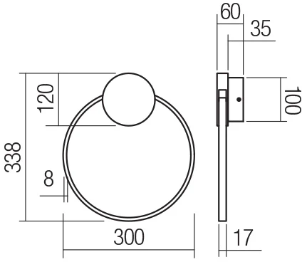 11W LED sieninis šviestuvas ATOM, juodos/žalvario sp., 3000K