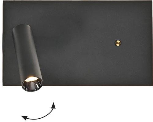 11W LED sieninis šviestuvas BONNY, juodas, 3000K, dimeriuojamas, 4343800