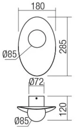 11W LED sieninis šviestuvas CODY, aukso sp., 3000K, 01-3287