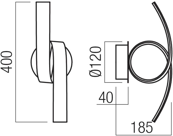 11W LED sieninis šviestuvas IMPULS, matinės aukso sp., 3000K, 01-3610