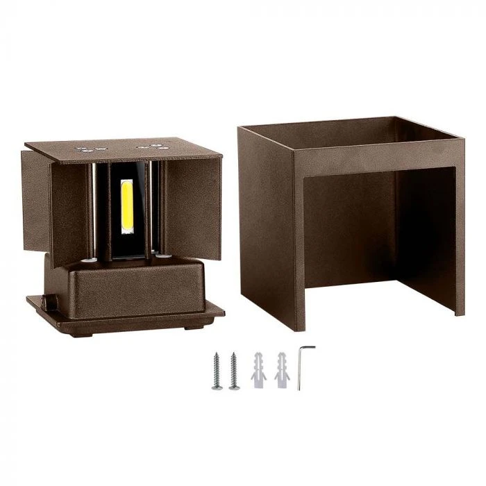 V-tac 11W LED sieninis šviestuvas, rudas, 3000K, IP65