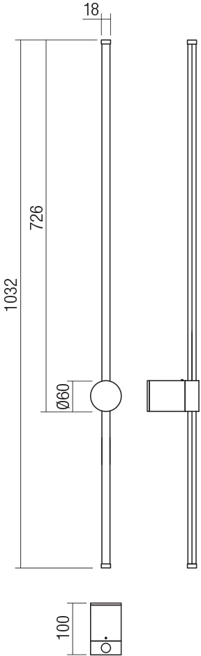 11W LED sieninis šviestuvas TABOO, baltas, 3000K