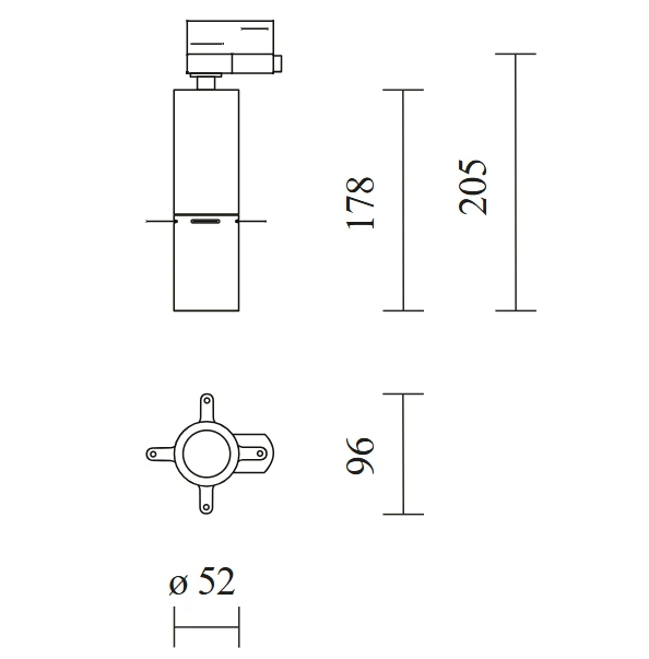 11W LED šviestuvas EYLE į magnetines sistemas INSIGHT, juodas, 3000K