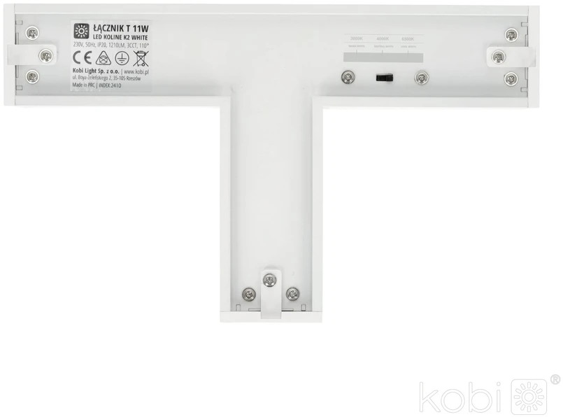11W Linijinio šviestuvo KOLINE K2 T formos sujungimas, baltas, 3000/4000/6500K