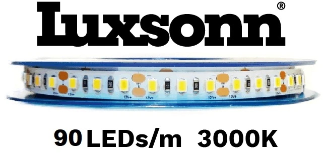 11W/m LED juosta LUXSONN, 90 LED/m, 12V, 3000K