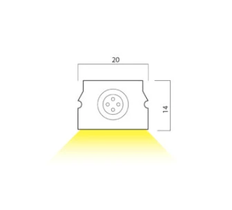 11W/m LED šviečiantis kabelis, montuojamas į XFORT bėgelį, 48V, 120LED/m, 3000K, IP65, 3m, FRT03WW OP