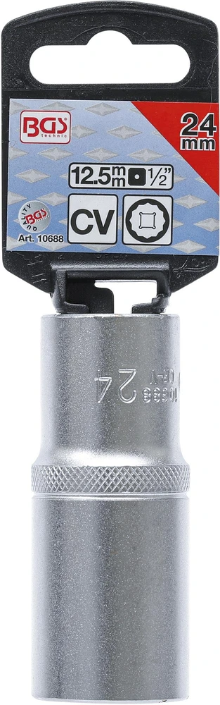BGS 12 KAMPŲ ILGASIS GALVUTĖS RAKTAS | 12,5 MM (1/2″) KVADRATINĖ JUNGTIS | 24 MM (10688)