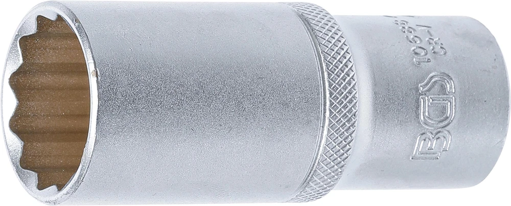 BGS 12 KAMPŲ ILGASIS GALVUTĖS RAKTAS | 12,5 MM (1/2″) KVADRATINĖ JUNGTIS | 24 MM (10688)
