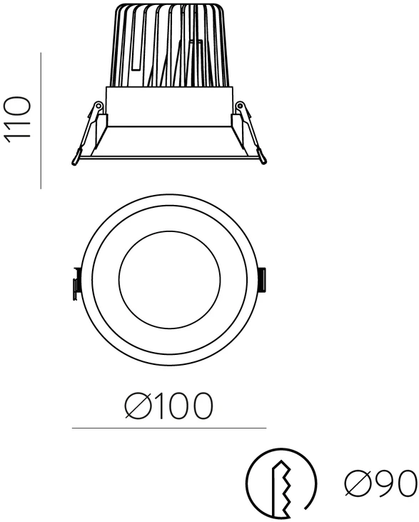 12,5W LED įleidžiamas šviestuvas KIDAL, baltas, 2700K, IP44, E3771192B