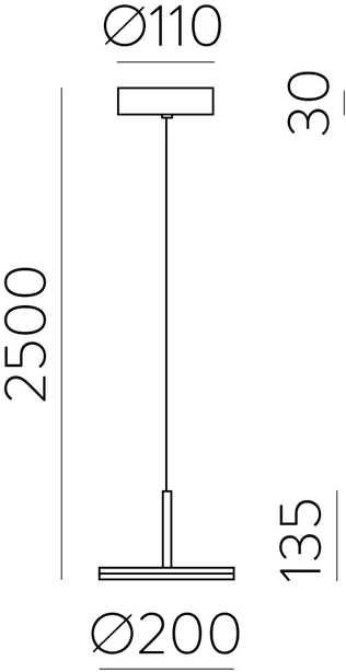 12,5W LED pakabinamas šviestuvas CORVUS, juodas, 3000K, C3945102N