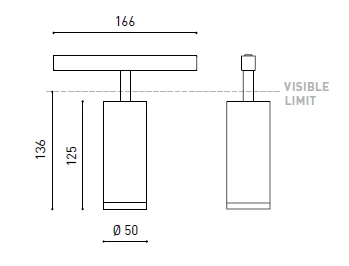 12,6W akcentinis šviestuvas į magnetines sistemas FIT, 47°, 3000K, baltas