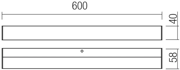 12,6W LED sieninis šviestuvas TASK, juodas, 3000/4000K, IP44, 60cm, 01-4565