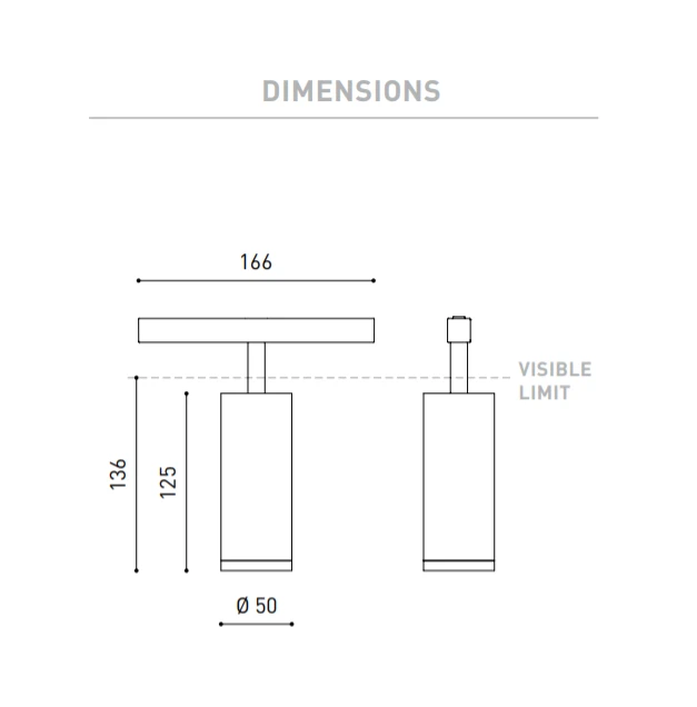12,6W šviestuvas į magnetines sistemas FIT 50 48V, 2700K, juodas