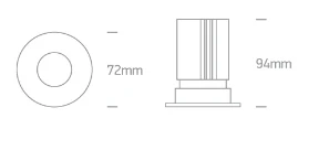 12W COB LED įleidžiamas šviestuvas, baltas, 3000K, 10112HA/W/W