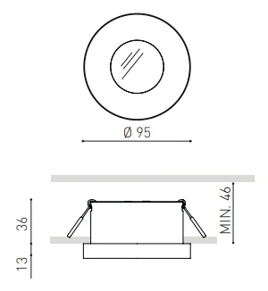 12W įleidžiamas LED šviestuvas PUCK L, juodas 3000K