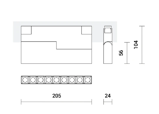 12W INSIGHT DARK LIGHT FLEXX šviestuvas į magnetines sistemas, 3000K, baltas