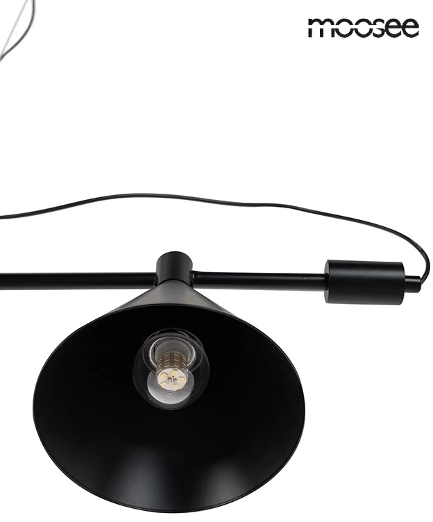 12W LED + E27 pakabinamas šviestuvas TECHNICS, juodas, 3000K, lemputė parduodama atskirai
