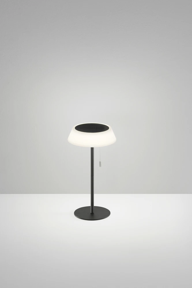 1,2W LED įkraunamas stalo šviestuvas su saulės baterija JIN, juodas, 3000K