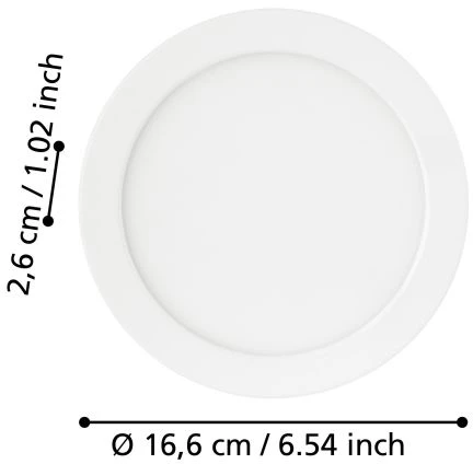 12W LED įleidžiama panelė FUEVA 5, balta, 3000K, dimeriuojama