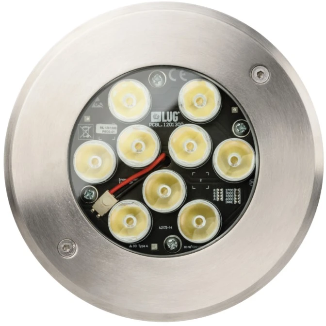 12W LED įleidžiamas lauko šviestuvas RUNA 2, juodu korpusu, 3000K, IP67, 45°