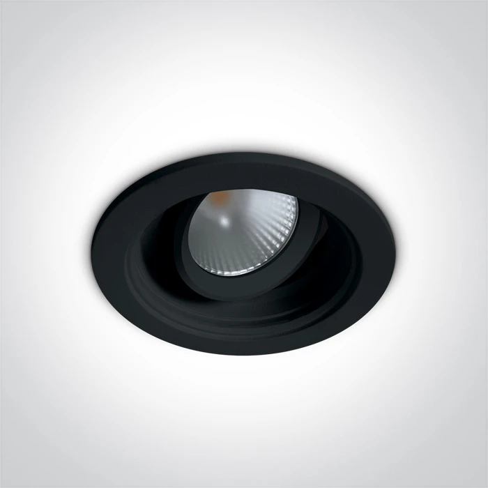 12W LED įleidžiamas pakreipiamas šviestuvas, juodas, 3000K, 11112H/B/W