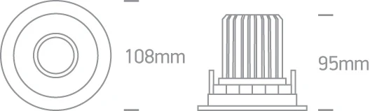 12W LED įleidžiamas pakreipiamas šviestuvas, juodas, 3000K, 11112H/B/W
