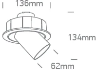 12W LED įleidžiamas, pakreipiamas šviestuvas, juodas, 3000/3500/4000K, 11112B/B/V