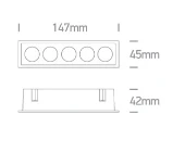 12W LED įleidžiamas šviestuvas, baltas, 3000K, 50012H/W/W