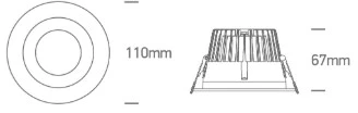12W LED įleidžiamas šviestuvas, baltas, 3000/4000/5000K, 10112ED/W/V