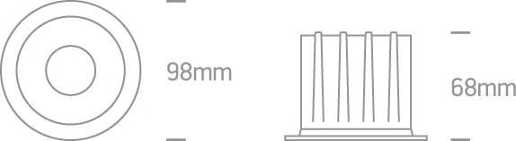 12W LED įleidžiamas šviestuvas, baltas, 3000K, 10112Z/W/W