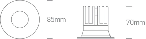 12W LED įleidžiamas šviestuvas, juodas, 3000K, 10112R/B/W